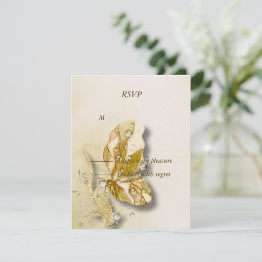 Pearl Fantasy Art RSVP Karte (Stehend Vorderseite)