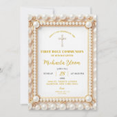 Pearl First Heilige Kommunion Einladung (Vorderseite)