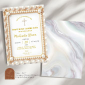 Pearl First Heilige Kommunion Einladung