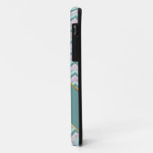Pearl Floral Aquamarin ZigZag Muster Case-Mate iPhone Hülle (Hinten/Links)