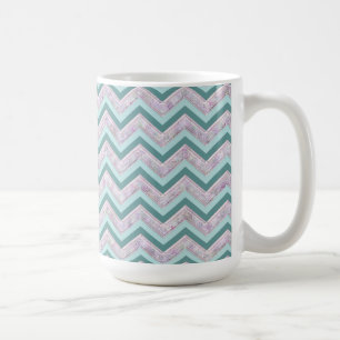 Pearl Floral Aquamarin ZigZag Muster Kaffeetasse