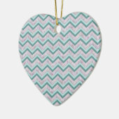 Pearl Floral Aquamarin ZigZag Muster Keramikornament (Links)