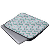 Pearl Floral Aquamarin ZigZag Muster Laptopschutzhülle (Vorne Knopf)