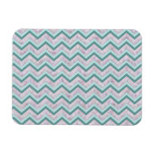 Pearl Floral Aquamarin ZigZag Muster Magnet (Horizontal)