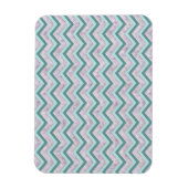 Pearl Floral Aquamarin ZigZag Muster Magnet (Vertikal)