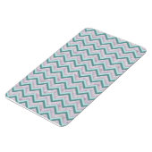 Pearl Floral Aquamarin ZigZag Muster Magnet (Linke Seite)