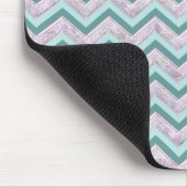 Pearl Floral Aquamarin ZigZag Muster Mousepad (Ecke)