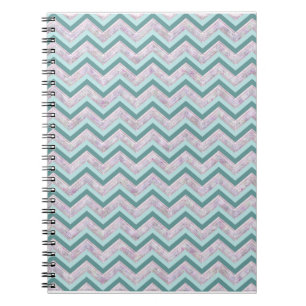 Pearl Floral Aquamarin ZigZag Muster Notizblock