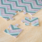 Pearl Floral Aquamarin ZigZag Muster Puzzle (Seite)
