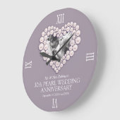 Pearl Foto Herz 30. Hochzeitstag Brauch Große Wanduhr (Winkel)