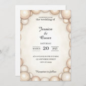 Pearl Frame Wedding Invitation Einladung (Vorne/Hinten)