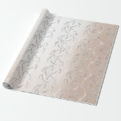 Pearl Funkelnd Laurel Floral Silver Diamonds Geschenkpapier (Ungerollt)