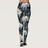 Pearl Galaxy Floral Navy Blaues Muster Leggings (Rückseite)