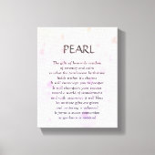 Pearl Geburtstone - Juni Gedicht Art Leinwand (Vorderseite)