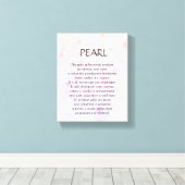 Pearl Geburtstone - Juni Gedicht Art Leinwand (Insitu (Holzboden))
