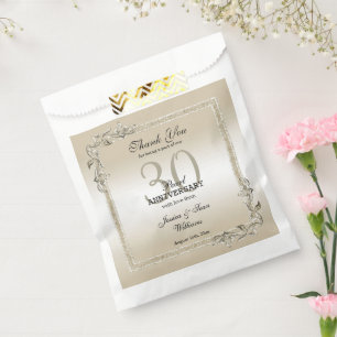Pearl Gem & Glitzer 30. Hochzeitstag Geschenktütchen