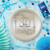 Pearl Gem & Glitzer 30. Hochzeitstag Pappteller (Party)