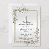 Pearl Gem & Glitzer & Platinum 1. Hochzeit Einladung (Vorderseite)