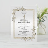 Pearl Gem & Glitzer & Platinum 1. Hochzeit Einladung (Stehend Vorderseite)