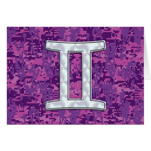 Pearl Gemini Zodiac Symbol auf Digital Camouflage (Vorderseite (Horizontal))