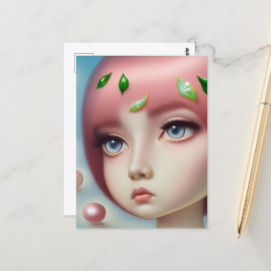 Pearl Girl mit blauen Augen Postkarte