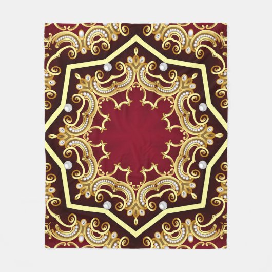 Pearl Gold Frame Illustration Hintergrund Fleecedecke (Vorderseite)