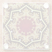 Pearl Gold Frame Illustration Hintergrund Glasuntersetzer (Rückseite)