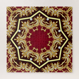 Pearl Gold Frame Illustration Hintergrund Puzzle