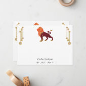 Pearl & Gold Juwelen mit Leo Zodiac Sign Mitteilungskarte (Vorderseite/Rückseite Beispiel)