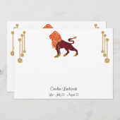 Pearl & Gold Juwelen mit Leo Zodiac Sign Mitteilungskarte (Vorne/Hinten)