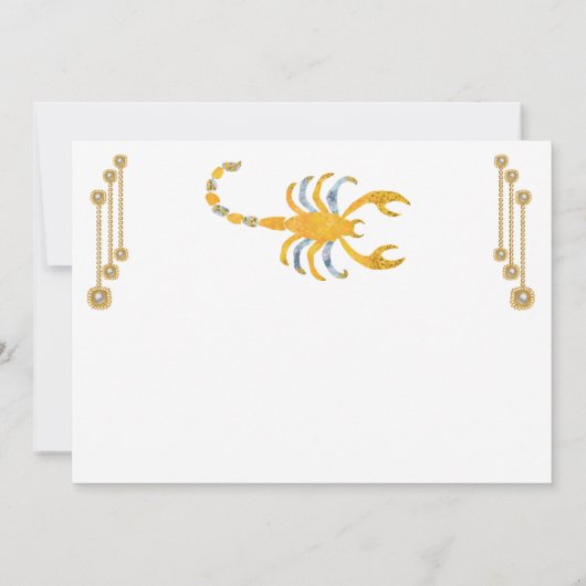 Pearl & Gold Juwelen mit Scorpio Zodiac Sign Mitteilungskarte (Rückseite)