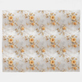 Pearl Gold Rose Floral Fleecedecke (Vorderseite (Horizontal))