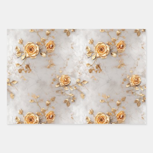 Pearl Gold Rose Hochzeit Geschenkpapier Set (Vorderseite)