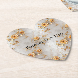 Pearl Gold Rose Hochzeit Untersetzer