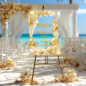Pearl & Gold Seashell Welcome Wedding Acrylic Sign Acrylschild