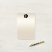 Pearl Gold Shimmer Glam Kraft Rustic Monogram Post-it Klebezettel (Auf Schreibtisch)