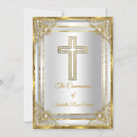 Pearl Gold White Cross Heilige Kommunion
