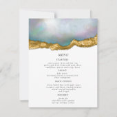 Pearl Golden Agate Geode Wedding Dinner Menu Card Einladung (Vorderseite)