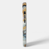 Pearl Golden Hübsch Botswana Agate Custom Monogram Case-Mate iPhone Hülle (Rückseite / Links)