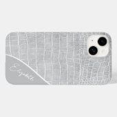 Pearl Gray Crocodile Personalized Case-Mate iPhone Hülle (Rückseite (Horizontal))