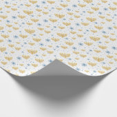 Pearl Gray Hanukkah Menorah Star von David Pattern Geschenkpapier (Ecke)