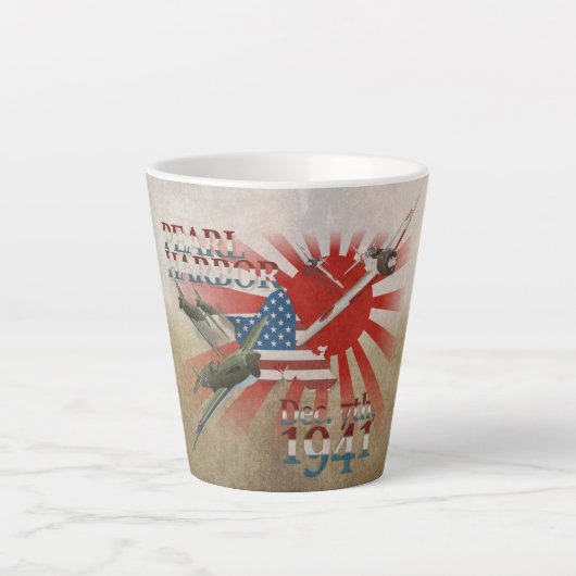 Pearl Habor 7. Dezember 1941 Latte Tasse (Vorderseite)