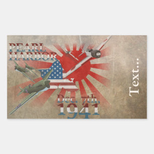 Pearl Habor 7. Dezember 1941 Rechteckiger Aufkleber