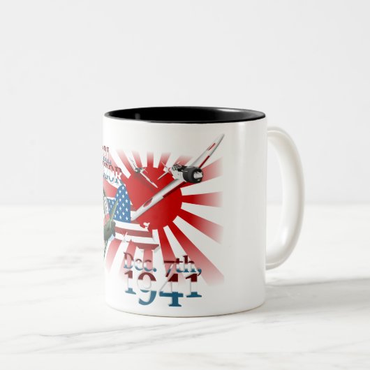 Pearl Habor 7. Dezember 1941 Zweifarbige Tasse (VorderseiteRechts)