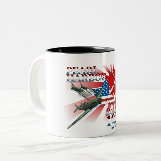 Pearl Habor 7. Dezember 1941 Zweifarbige Tasse (Vorderseite Links)