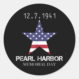 Pearl Harbor Gedenktag Vintage Runder Aufkleber