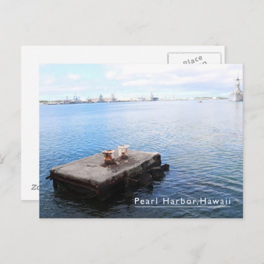 Pearl Harbor hawaii blaue Postkarte (Vorne/Hinten)