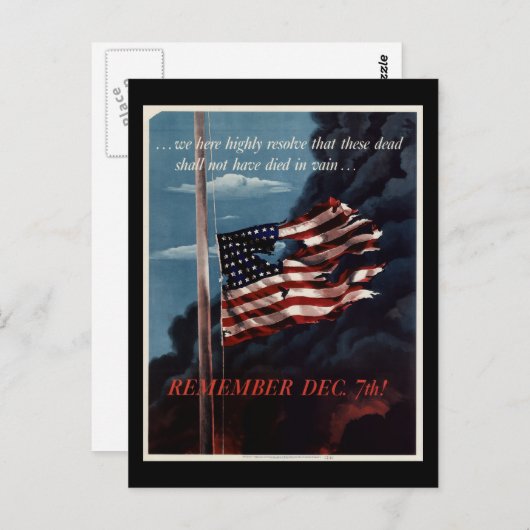 Pearl Harbor Postkarte (Vorne/Hinten)