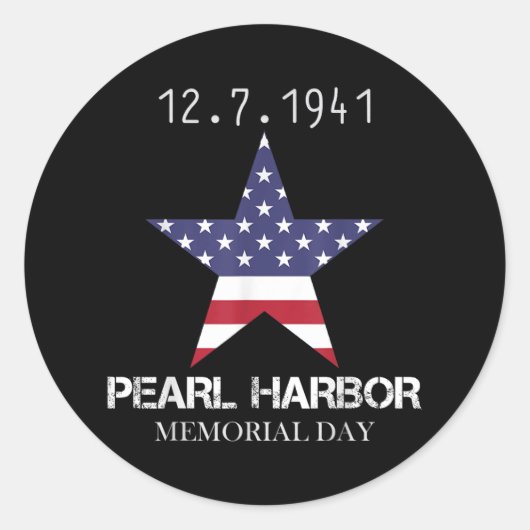 Pearl Harbour-Gedenktag Vintag Runder Aufkleber (Vorderseite)