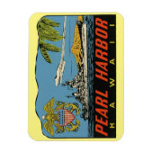 Pearl Harbour, Hawaii Vintage Reisen Flexibel Magnet (Vertikal)